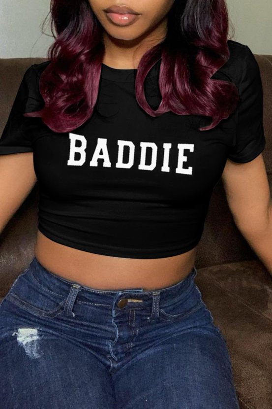 "Baddie" Crop Top - Black