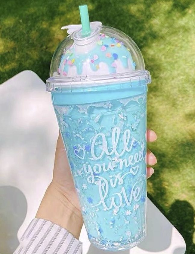 Blue Ice Cream Cup