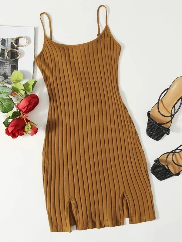 Copper Double Slit Dress - #136