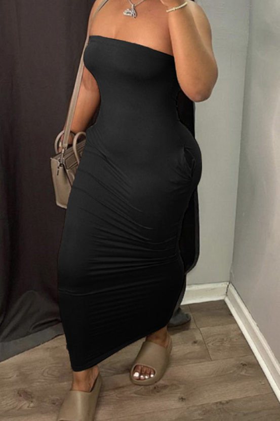 Black Halter Dress - #114