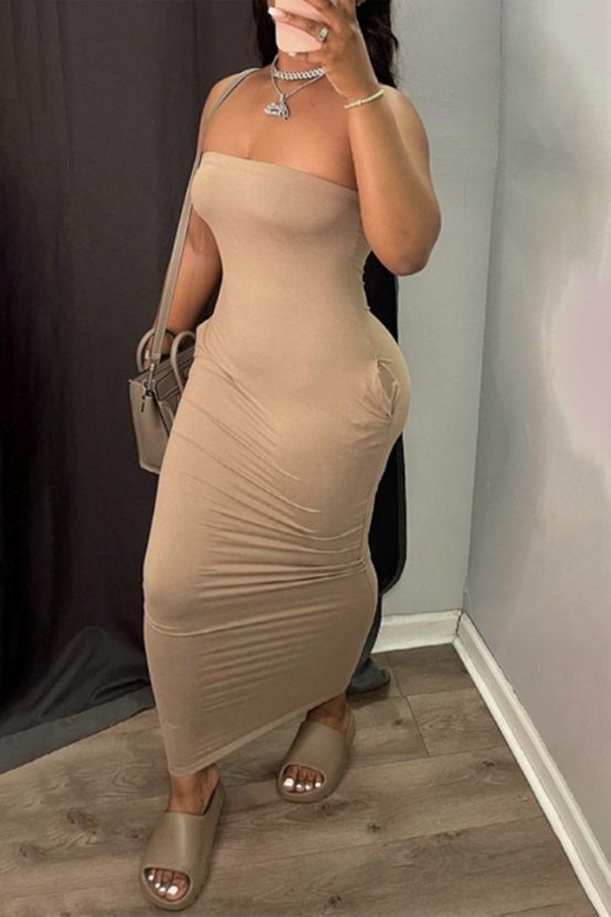 Nude Halter Dress - #115