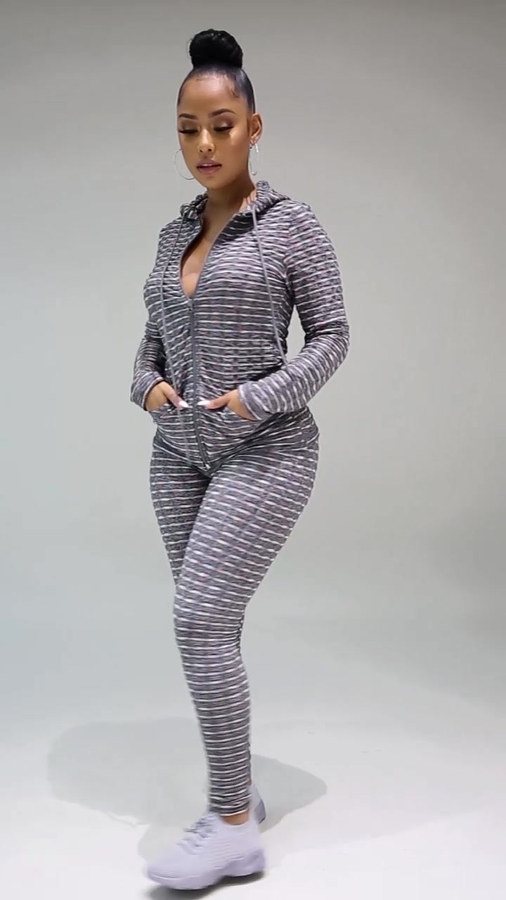 Grey Bubble -- Booty Plumping Yoga 2 Pc Set