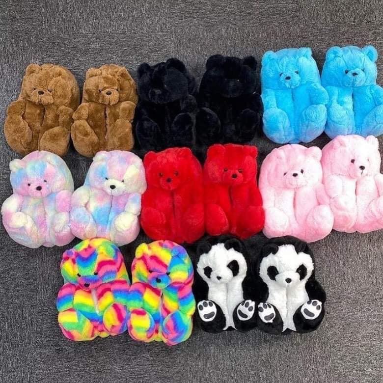 Teddy Bear Slippers - Color@ Random